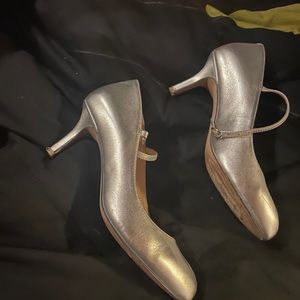 Size 7.5 silver heels